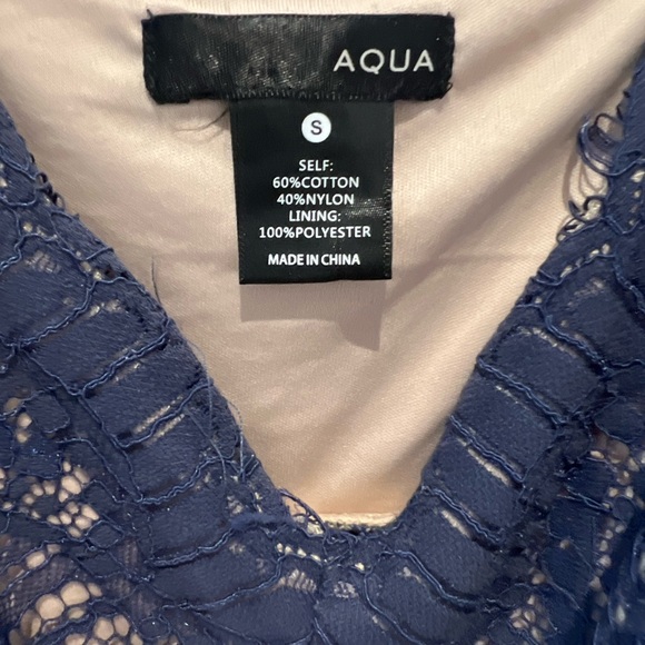 AQUA Navy Blue Lace Dress - Picture 3 of 3